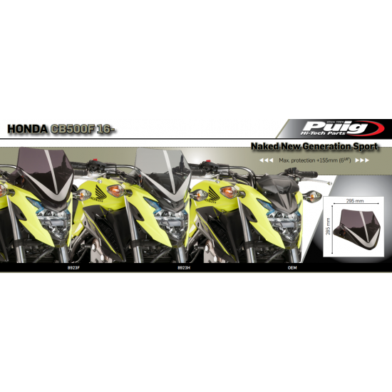 Ζελατίνα Puig Naked New Generation Sport Honda CB 500 F 16-18 ελαφρώς φιμέ