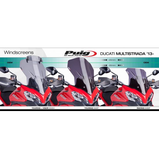 Ζελατίνα Puig Touring Ducati Multistrada 1200/S 13-14 ελαφρώς φιμέ Ζελατίνα Puig Touring Ducati Multistrada 1200/S 13-14 ελαφρώς φιμέ