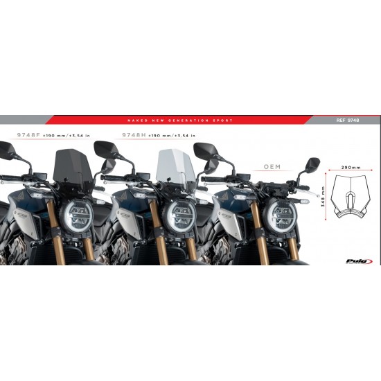 Ζελατίνα Puig Naked New Generation Sport Honda CB 650/1000 R Neo Sports Cafe διάφανη Ζελατίνα Puig Naked New Generation Sport Honda CB 650/1000 R Neo Sports Cafe διάφανη