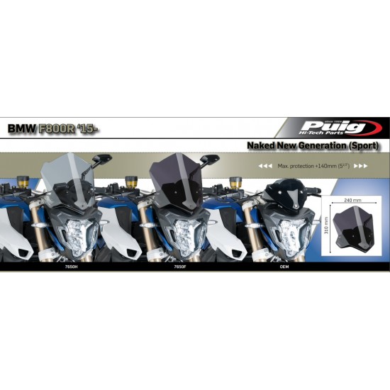 Ζελατίνα Puig Naked New Generation Sport BMW F 800 R 15- διάφανη Ζελατίνα Puig Naked New Generation Sport BMW F 800 R 15- διάφανη