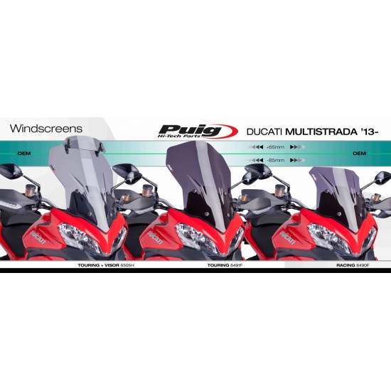 Ζελατίνα Puig Sport Ducati Multistrada 1200/S 13-14 σκούρο φιμέ Ζελατίνα Puig Sport Ducati Multistrada 1200/S 13-14 σκούρο φιμέ