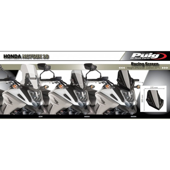 Ζελατίνα Puig Sport Honda NC 750 X 16-20 διάφανη Ζελατίνα Puig Sport Honda NC 750 X 16-20 διάφανη