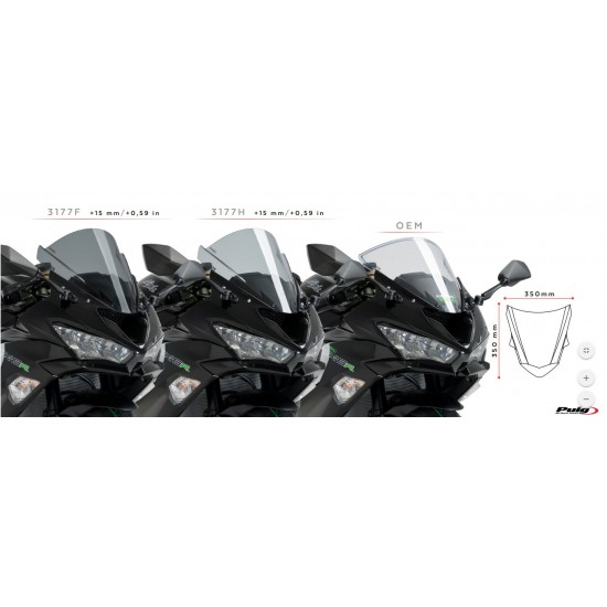 Ζελατίνα Puig Z-Racing Kawasaki ZX-6R 636 19- διάφανη Ζελατίνα Puig Z-Racing Kawasaki ZX-6R 636 19- διάφανη