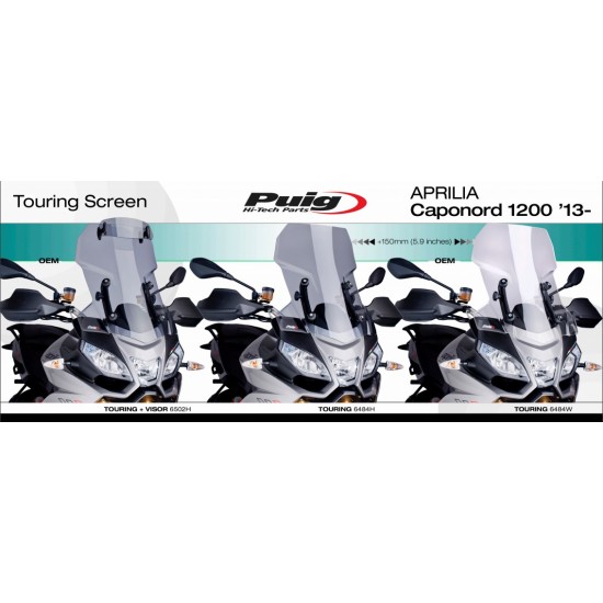 Ζελατίνα Puig Touring Aprilia Caponord 1200/Rally διάφανη Ζελατίνα Puig Touring Aprilia Caponord 1200/Rally διάφανη