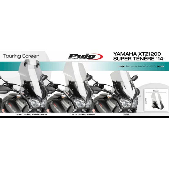 Ζελατίνα Puig Touring Yamaha XT 1200 Z Super Tenere 14- ελαφρώς φιμέ Ζελατίνα Puig Touring Yamaha XT 1200 Z Super Tenere 14- ελαφρώς φιμέ