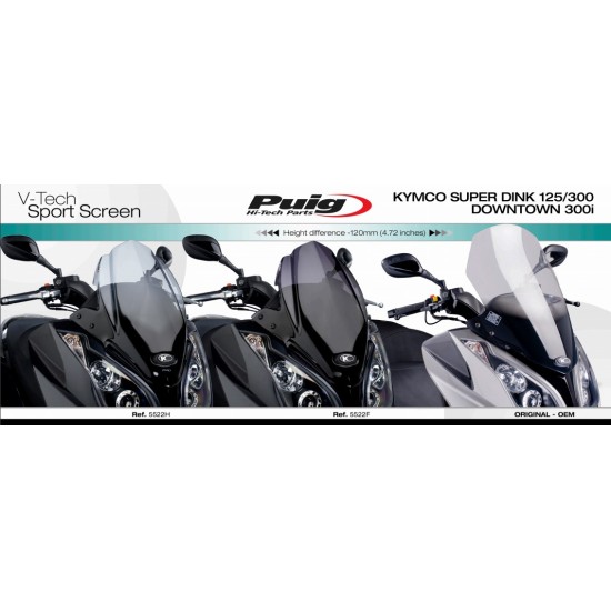 Ζελατίνα Puig V-Tech Sport Kymco Downtown 125i-300i -14 διάφανη Ζελατίνα Puig V-Tech Sport Kymco Downtown 125i-300i -14 διάφανη