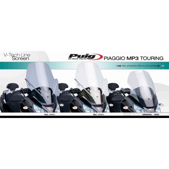 Ζελατίνα Puig V-Tech Touring Piaggio MP3 Touring Business / LT 300-500 ελαφρώς φιμέ Ζελατίνα Puig V-Tech Touring Piaggio MP3 Touring Business / LT 300-500 ελαφρώς φιμέ
