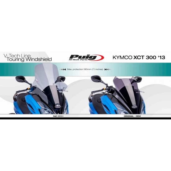Ζελατίνα Puig V-Tech Touring Kymco K-XCT 125i-300i διάφανη Ζελατίνα Puig V-Tech Touring Kymco K-XCT 125i-300i διάφανη