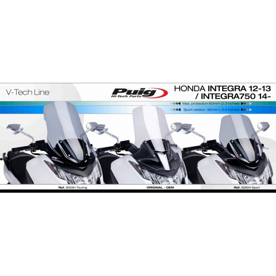 Ζελατίνα Puig V-Tech Touring Honda Integra 700-750 12- διάφανη Ζελατίνα Puig V-Tech Touring Honda Integra 700-750 12- διάφανη